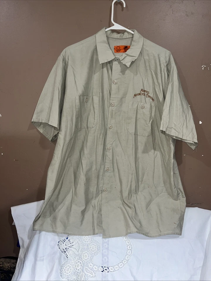 Murphy’s Motorcycle Company Button Up Shirt Work Wear Red Kap Size 2XL - Image 4 of 4