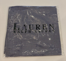 Lauren Ralph Lauren Cotton Blue Check Handkerchief Pocket Square New