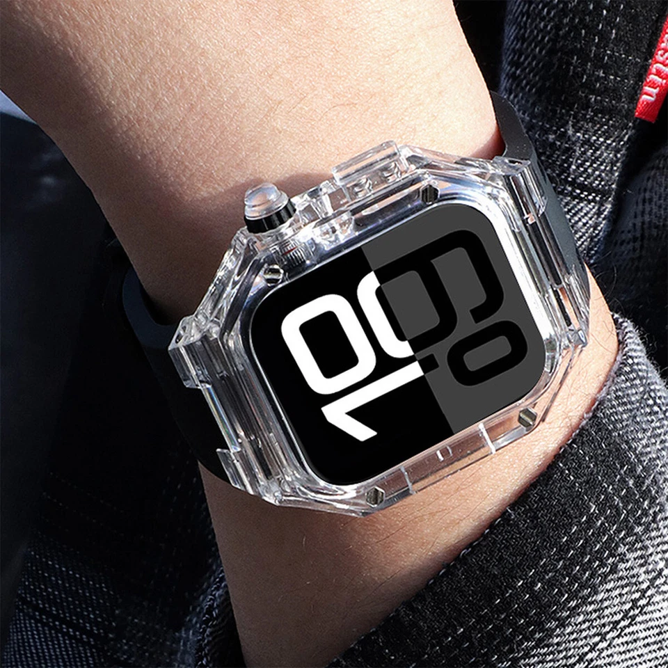 46mm Mod Kit For Apple Watch Band Series 10 42mm Silicone Strap Clear Case Cover - Image 2 of 4