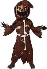 Spooktacular Creations Scary Scarecrow Pumpkin Head Costume Size S see chart 