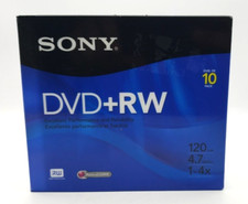 Sony DVD-RW 2-Pack 120 Min 4.7 GB/Go RW Speed 1x-4x Blank Discs 10 Pack Sealed