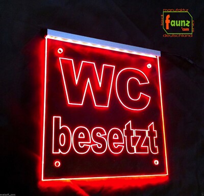 Led Leuchtschild Led Hinweisschild Toilette Wc Besetzt C Faunz Ebay