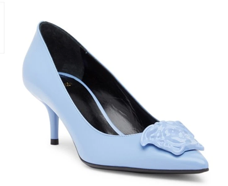 Versace Medusa Kitten Heel Color BLUE EYES SIZE 37.5 BRAND NEW