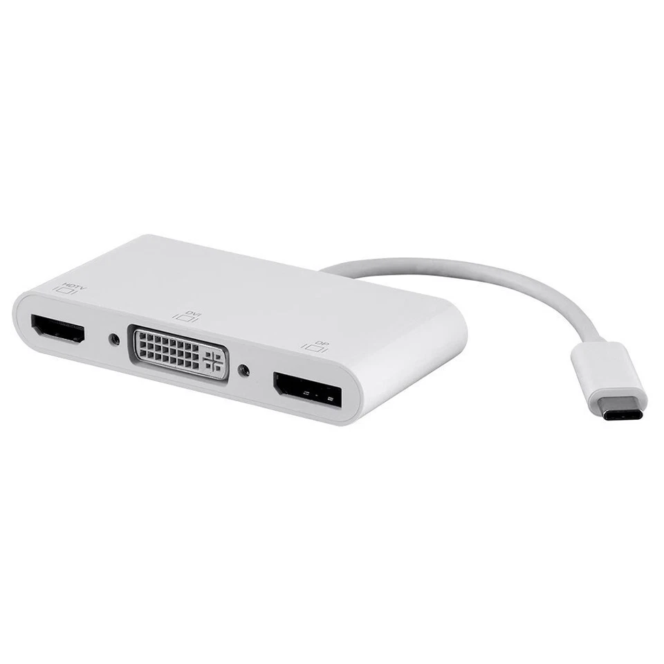 USB-C 3.1 Type C to 4K HDMI Display Port DVI-D Single Link Passive Adapter Mac - Image 2 of 4