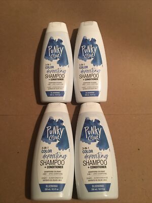4x Punky Color 3 In 1 Shampoo & Conditioner 8.5 Fl Oz Blue mania