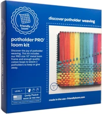 Friendly Loom | 10” Pro-Size Potholder Loom Kit | Craft 2 Cotton Potholders