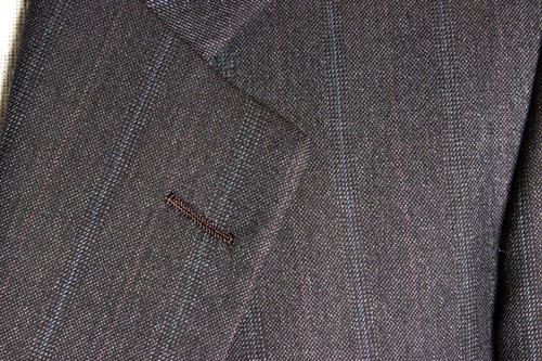 Hickey Freeman Mens 43R Charcoal Gray Stripe Blazer Jacket Sports Suit Coat - Picture 8 of 12
