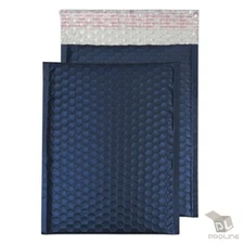 25 #0 Matte Metallic Royal Blue Poly Bubble Mailers Envelopes 6x10 DVD Wide CD