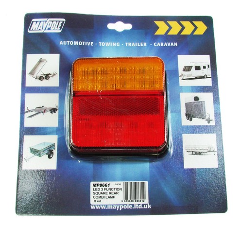 Maypole 12V LED 3 FUNCTION SQUARE REAR COMBINATION LAMP MP8661