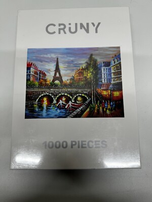Paris Puzzle 1000 Teile in der Abenddämmerung Eiffelturm Spiele CRUNY Neu Versiegelt