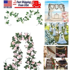 3Pack 7.5Ft Flower Garland Fake Rose Vine Artificial Flower Hanging Ivy Floral