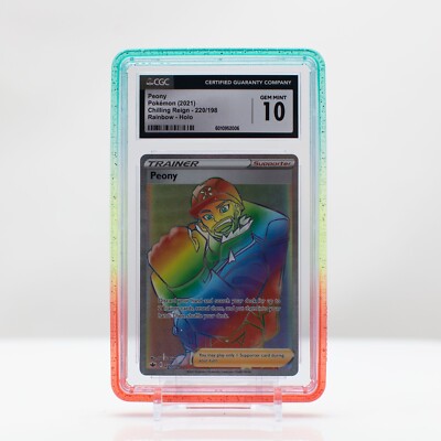 Pokmon Peony Holo #220 Rainbow Rare Chilling Reign 2021 - CGC 10 Gem Mint  | eBay