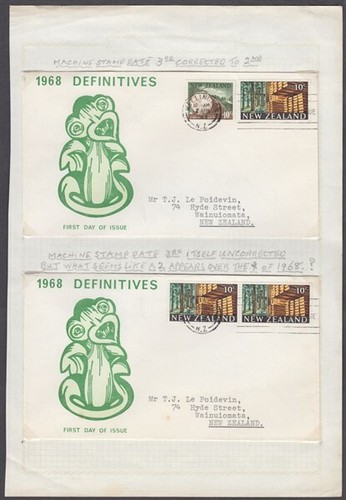 NEW ZEALAND 1968 10c TIMBER GROUP x6 FDCs WITH x4 “DATES COLLECTED” ID014/D64003 - Picture 4 of 4