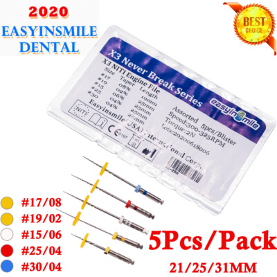 Dental Endodontic Files X3 Root Canal Endo Rotary Files 21/25/31mm No Break Tips