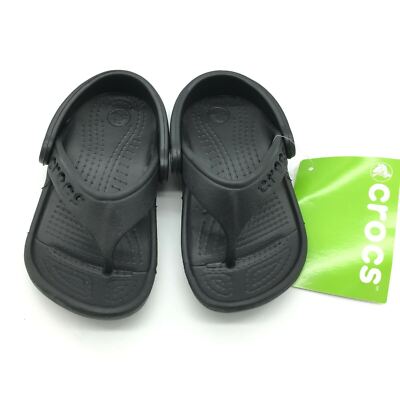 Crocs Baya Clog Flip Sandal in Black Toddler Size c6-7 Brand New With Tag