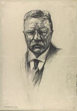 8" x 10" 1919 Photo Theodore Roosevelt, bust portrait