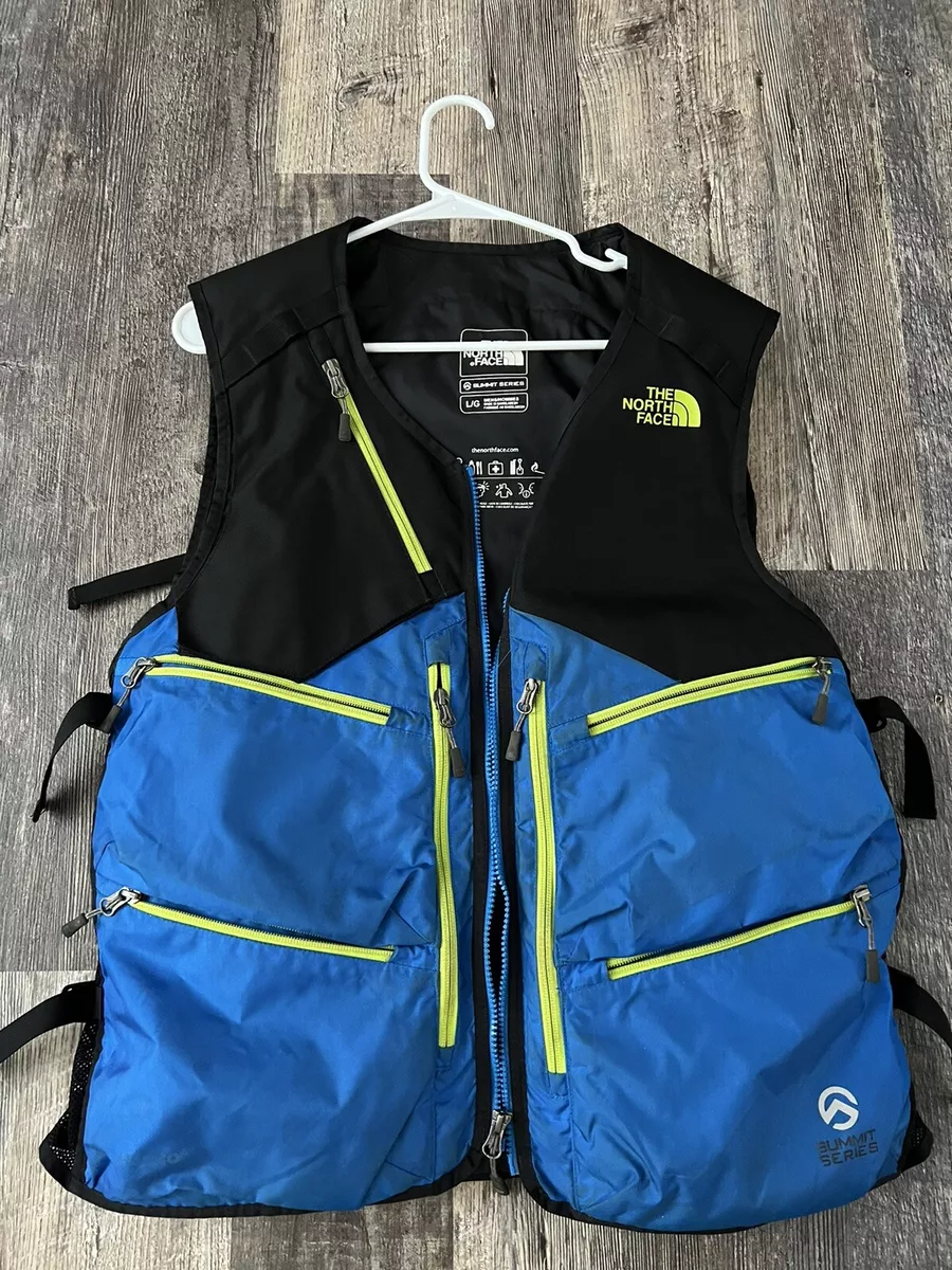 kussen Geheugen Naar de waarheid THE NORTH FACE POWDER GUIDE VEST Size Large Blue Black Summit Series RECCO  RARE | eBay