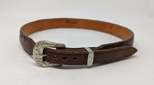 Brazos Joes Boot Makers Collection Leather Belt Sz.30 Brown w/ Ornate Buckle