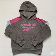 jacket sweatshirt Hoodie girl size 8 Long Sleeve Gray Pullover Reebok