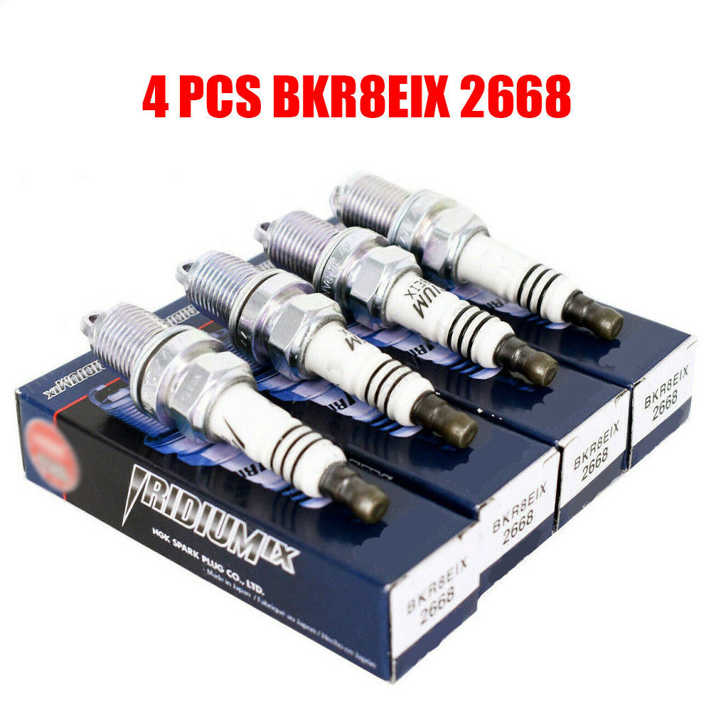 New 4 PCS NGK BKR8EIX 2668 Iridium Spark Plugs Racing Colder For Audi Volkswagen