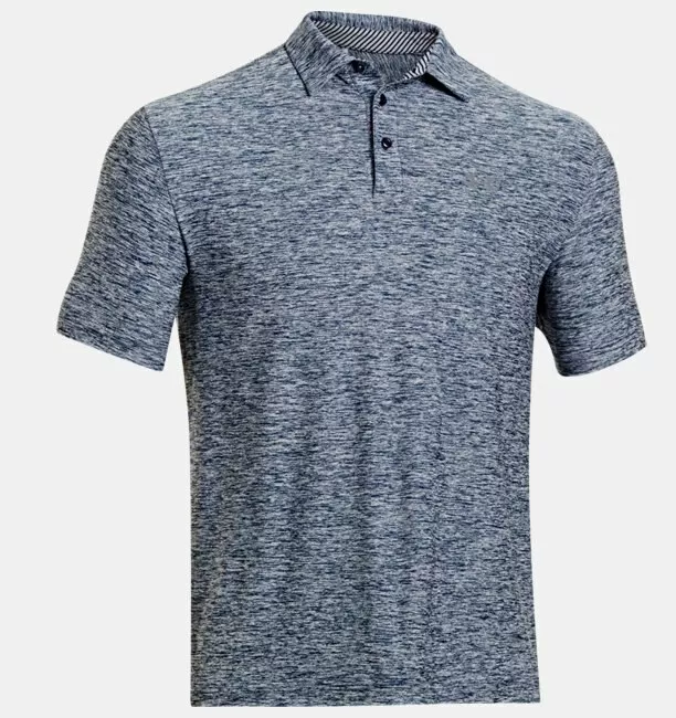 Under Armour Men Elevated Heather Golf HeatGear Polo 1242757 Medium BLUE