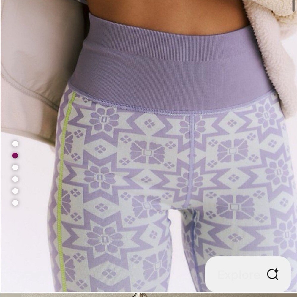 Free People Myoko Jacquard base leggings stardust combo NWT