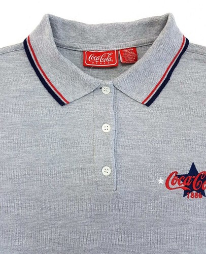 Coca Cola Classic Short Sleeve Grey Collared Polo Shirt Size 22w / 24w Womens  - Picture 9 of 9