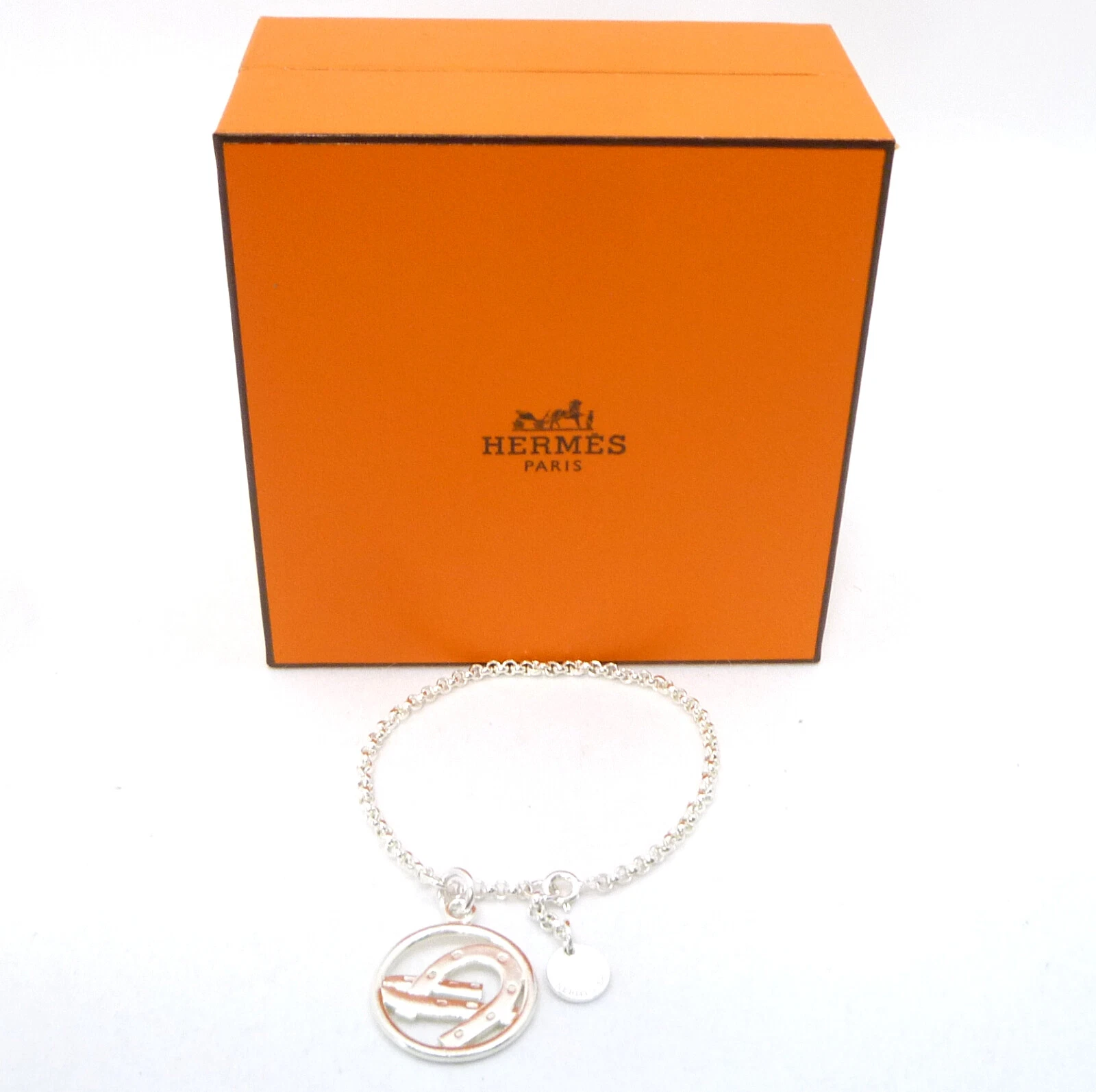 HERMÈS Autentico bracciale a ferro di cavallo HERMES argento sterling #36633799