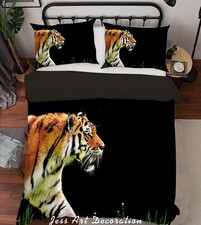 3D Tiger Black Quilt Cover Set Duvet Cover Bedding Pillowcases