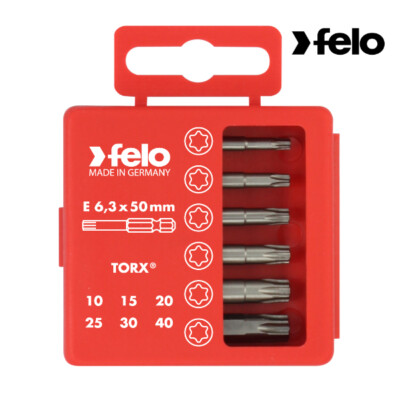Felo - Profi Bit-Box Industrie, E 6,3 x 50 mm, 6-tlg. TORX  -
