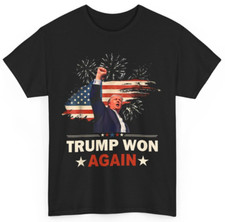 Trump Won Again 2024 Election President 47 th American Flag T-Shirt