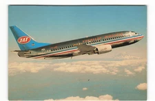 Postcard Airline J.A.T. YUGOSLAV AIRLINES Boeing 737-3H9 Moskal Card CC9.