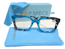 Elton John Pop Specs Reading Glasses -Sapphire Remix +1.25, Rectangle Frame