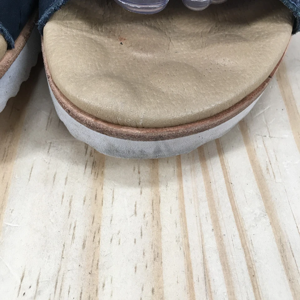 Sandalias para caminar con cunas para mujer 11 Huntley correa para el tobillo cuero azul gancho y lazo Foto 3 de 4