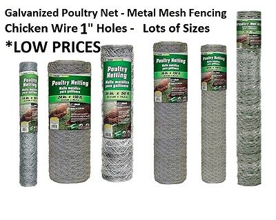 Chicken Wire 360750 48" x 150' 1" Mesh 20 Gauge Galvanized Poultry Net