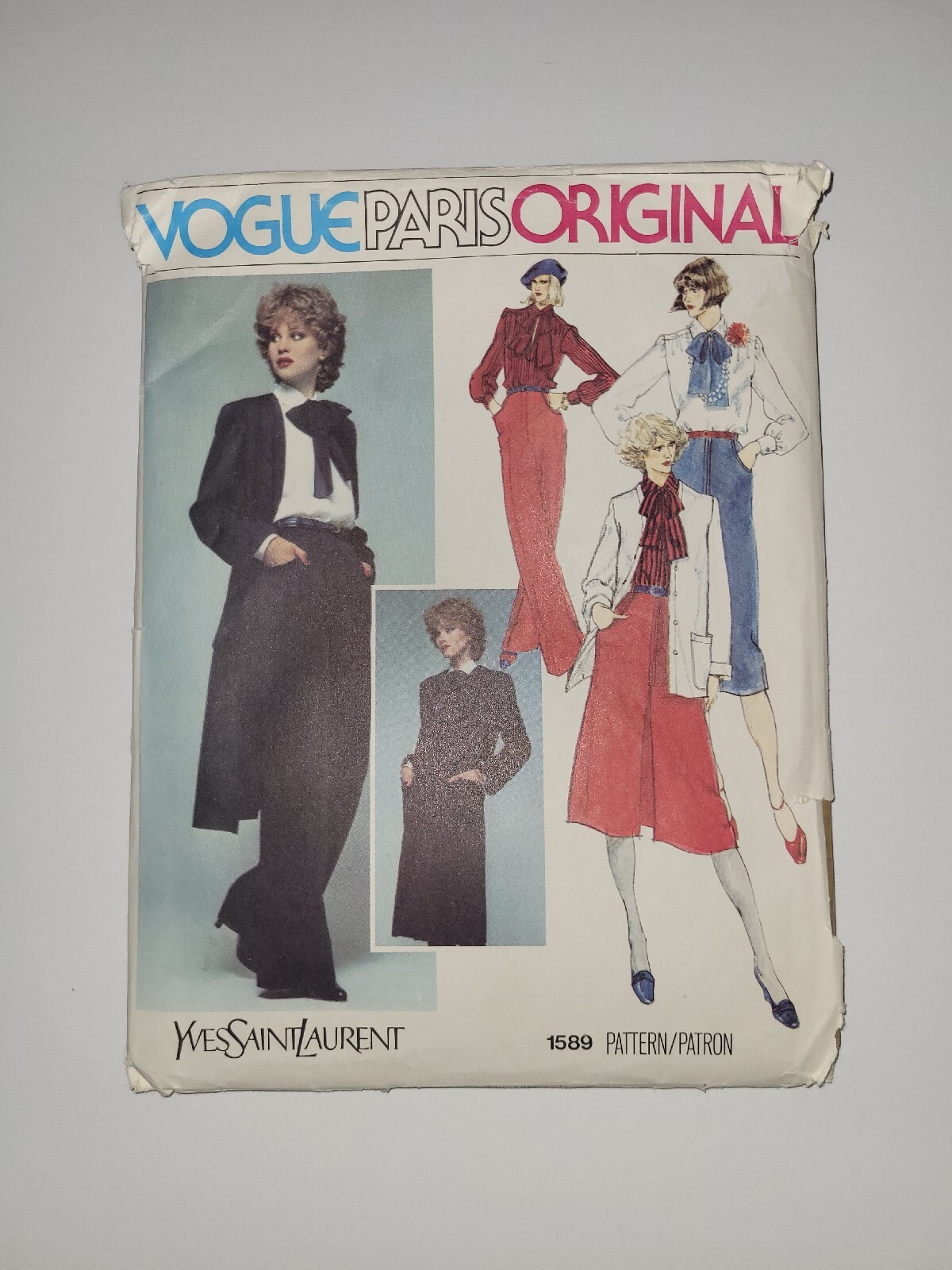 Camicia vintage non tagliata Vogue Paris Yves Saint Laurent 303 taglia 10 cappotto