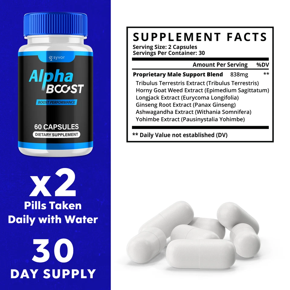 Alpha Boost Suplemento Avanzado para Hombres con Ingredientes Naturales 60 Cápsulas Foto 4 de 4