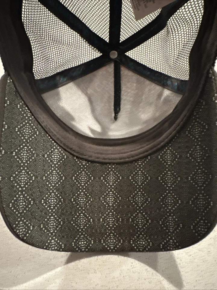 PrAna Hat Adult One Size Brown, Orange, Red V Pattern Mesh Snapback Trucker Cap - Image 4 of 4