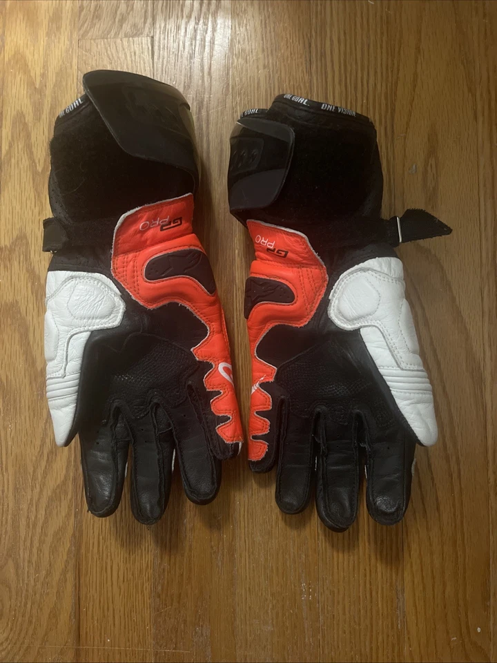 Alpinestars GP PRO R2 红色氟橙色皮革摩托车比赛手套 — 第 4/4 张图片