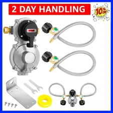 2-Stage Auto Changeover Rv Propane Regulator 2 Tank 18" Inch LP Pigtail Propane