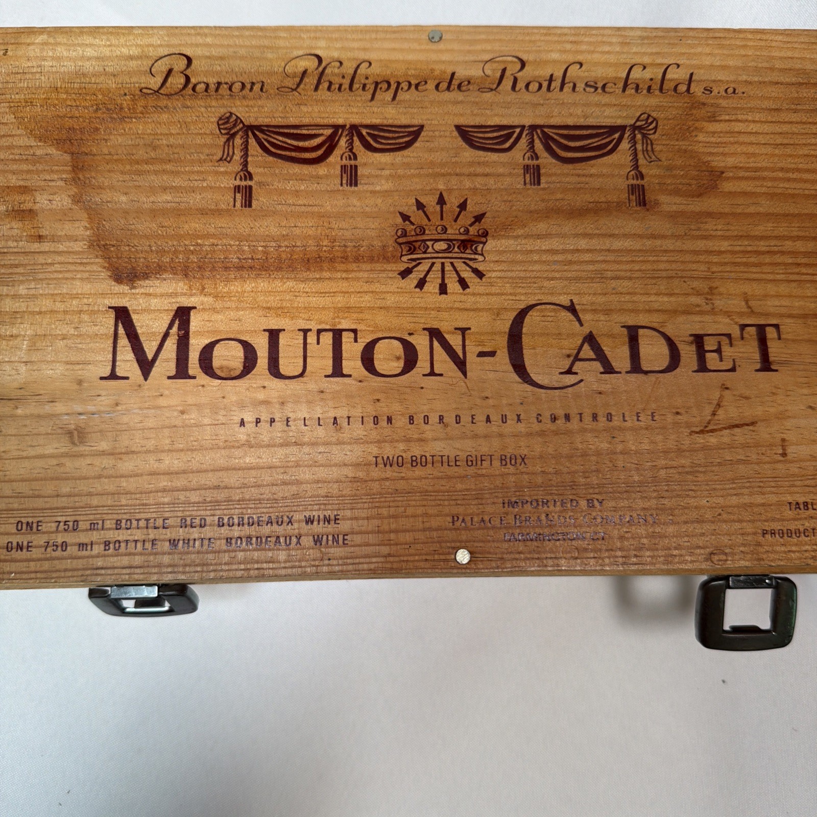 VTG Baron Philippe De Rothschild Mouton-Cadet Wooden 2 bottl