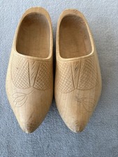 Vintage Wood Holland Dutch Clogs No Paint Or Stain Wood Shoes Hand Carved