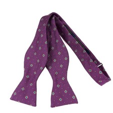 Brooks Brothers Bow Tie Purple Blue Geometric Silk Self-Tie Adjustable USA