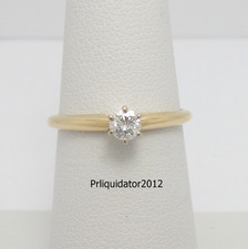 1/5CT Natural Round Diamond Solitaire Engagement Wedding Ring 14K Yellow Gold