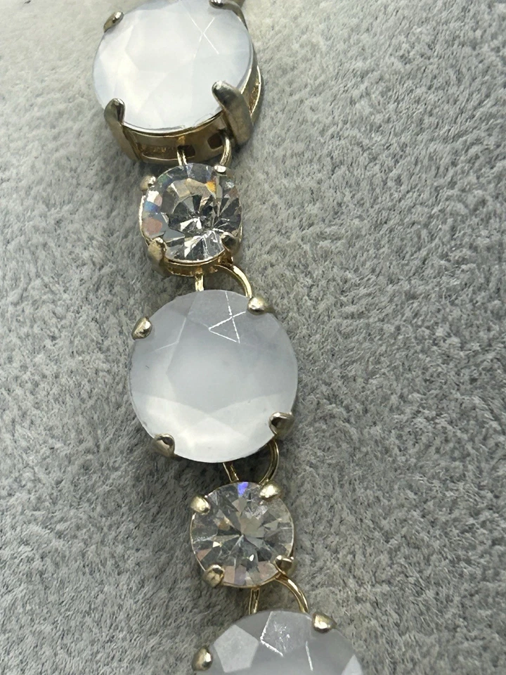 Graziano Statement Vintage Crystal Necklace 20” Goldtone - Image 4 of 4