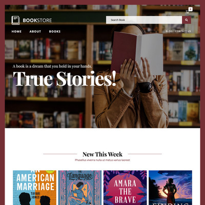   Buchhandlung Website Design zum Verkauf mit kostenlosem VPS Webhosting