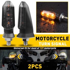 2x Amber LED Turn Front Signal Light For Kawasaki Ninja KLR650 & Honda Nighthawk