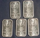 FIVE (5) SILVERTOWNE 1 OZ .999 SILVER BAR ( 5 OZ TOTAL)  LOT 020425