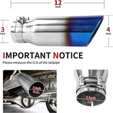 4 to 8 inch Exhaust Tip , 4" inlet 8" Outlet 15" Overall Length Stainless Steel