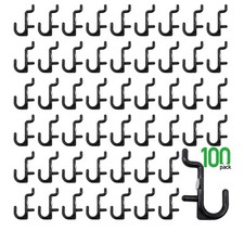 Pegboard Hooks Kit Pegboard J Hook Assortment 100PK Black Peg Hooks